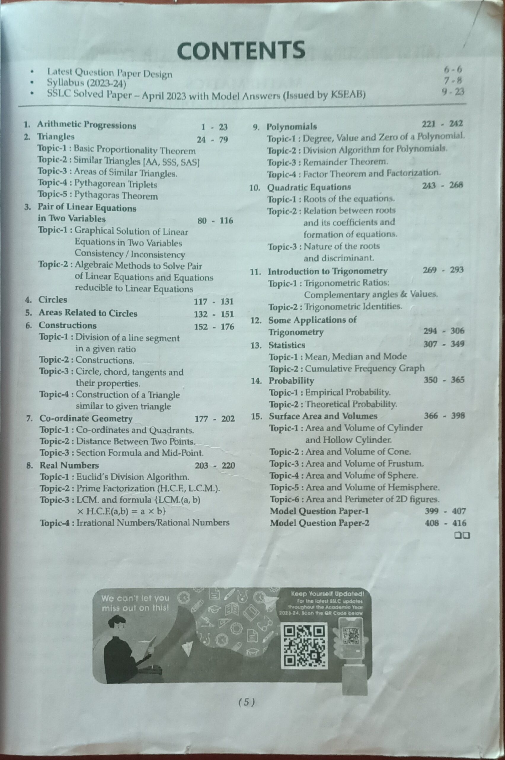 SSLC Mathematics Oswal Question Bank