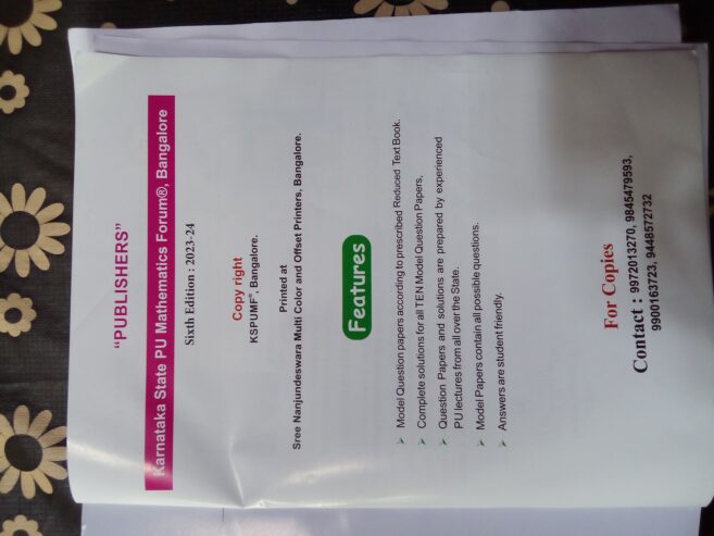 2nd PUC Maths KSPUMF handbook